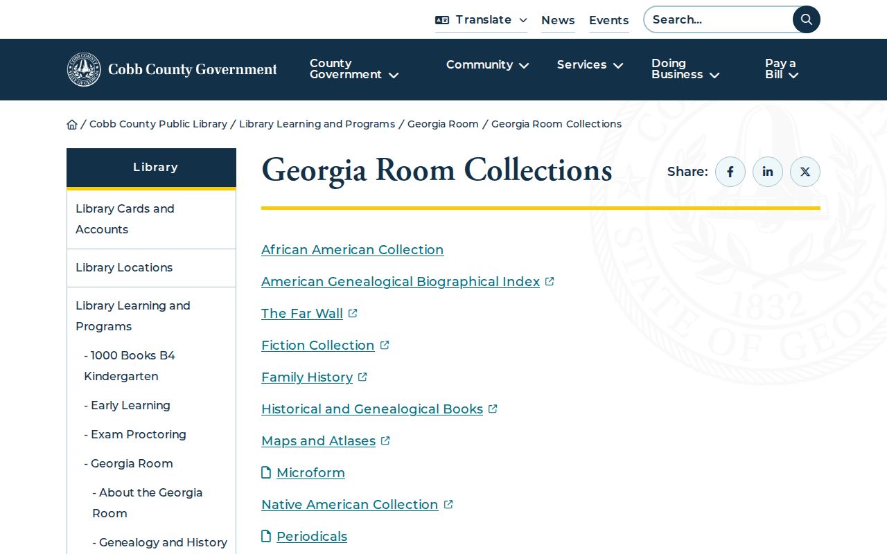 Marietta people directories Georgia Room local history collection