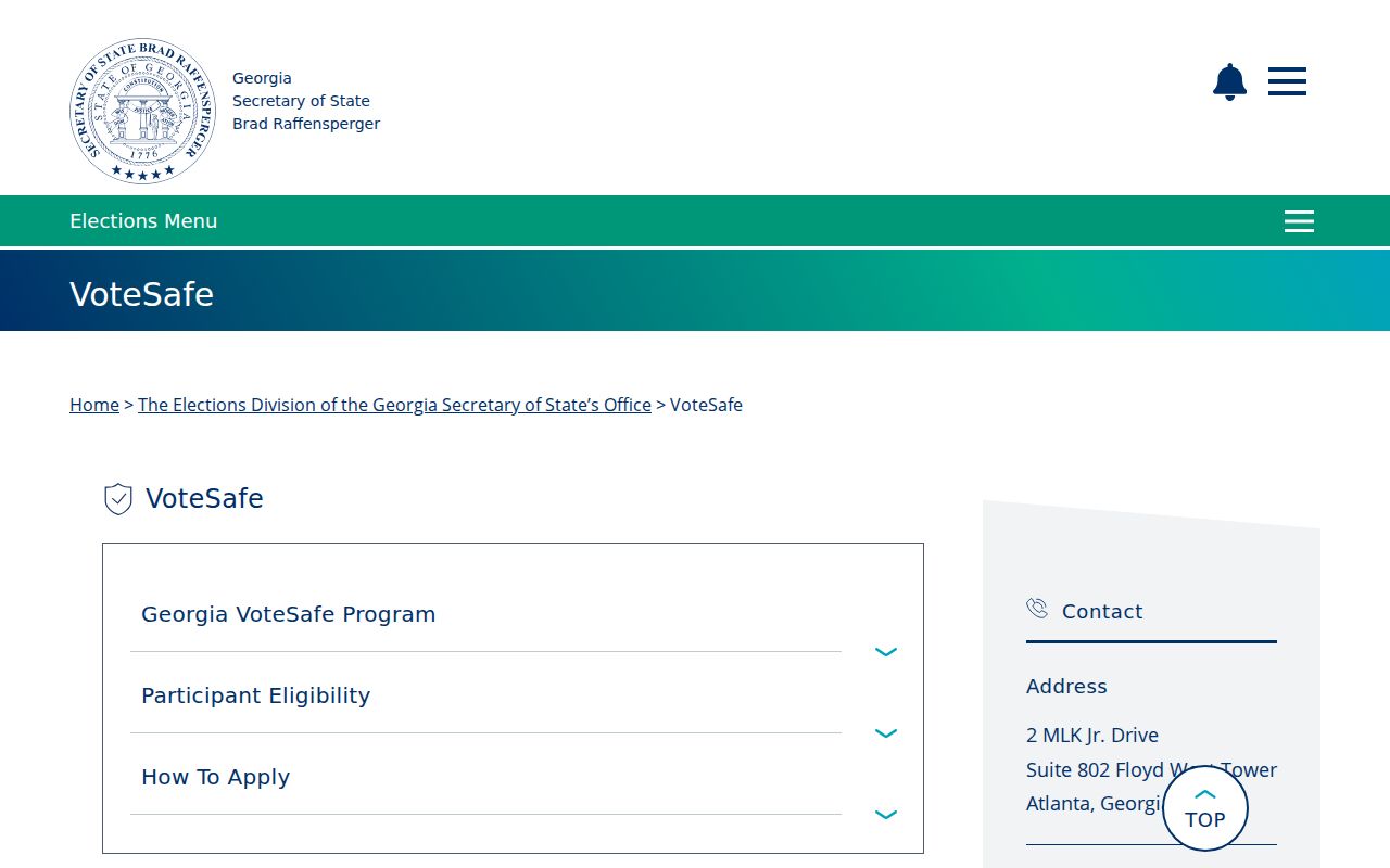 Marietta voter registration records VoteSafe address protection information